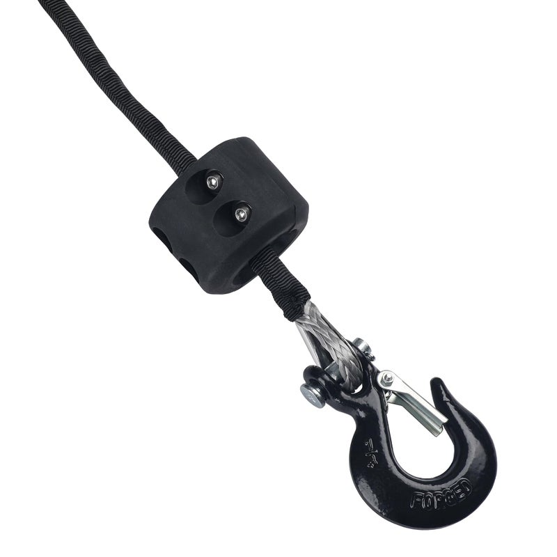 Ucreative 1/4 Inch x 50 Feet Synthetic Winch Rope 10 000LBs Line Cable with Hook and Stopper for ATV UTV (Gray) - Image 3